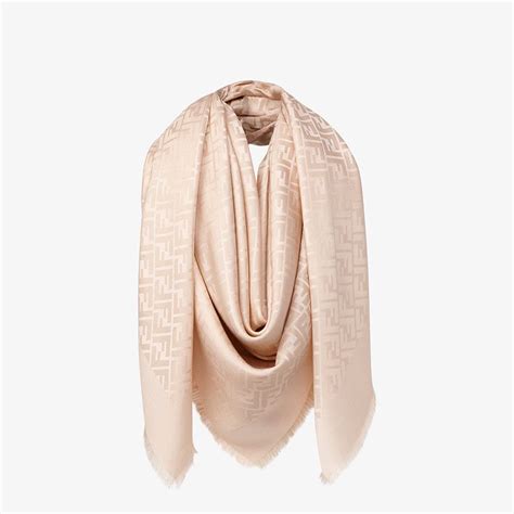 fendi beige wool and silk scarf|Fendi scarf resale.